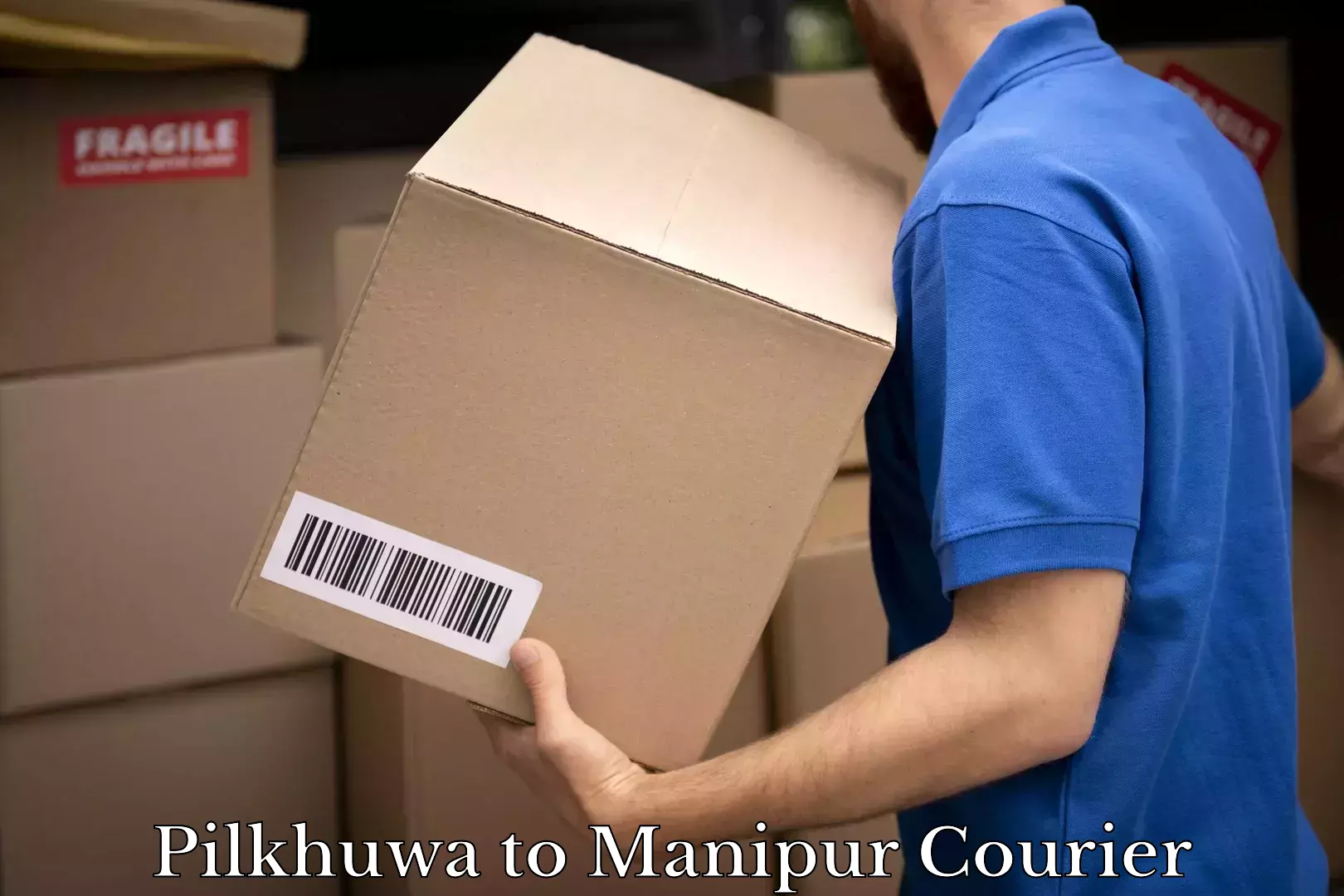 24-hour courier service Pilkhuwa to Manipur