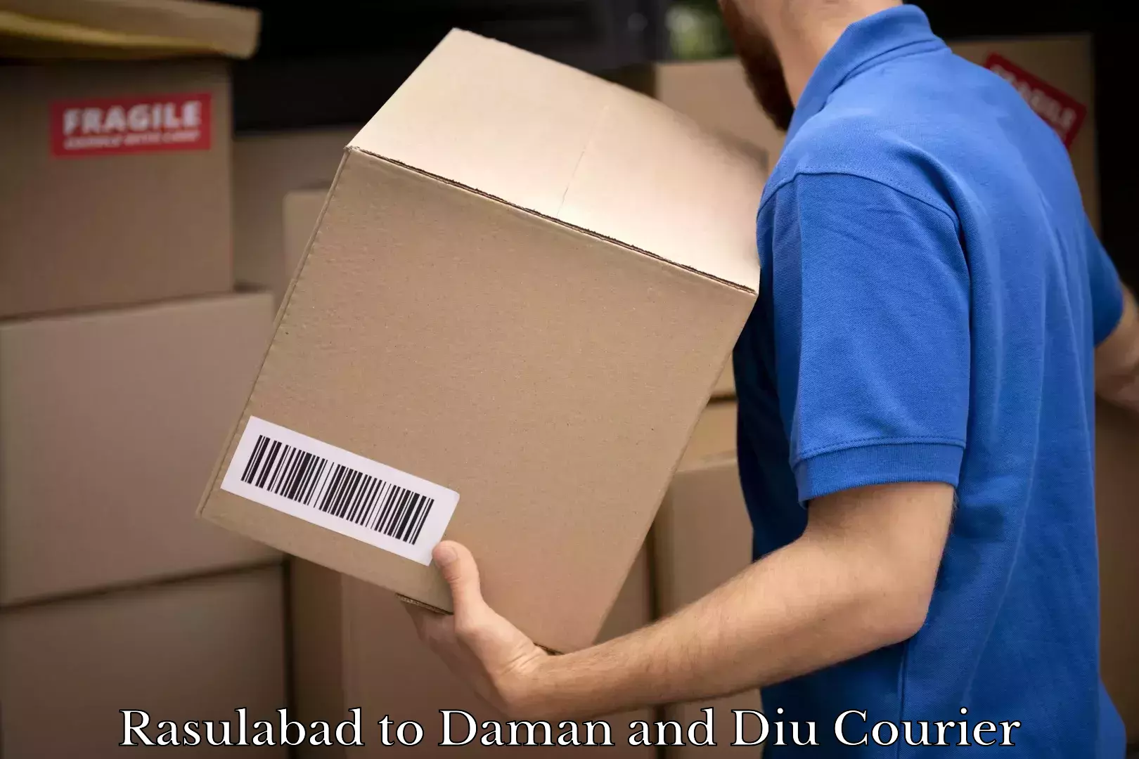 State-of-the-art courier technology Rasulabad to Daman and Diu