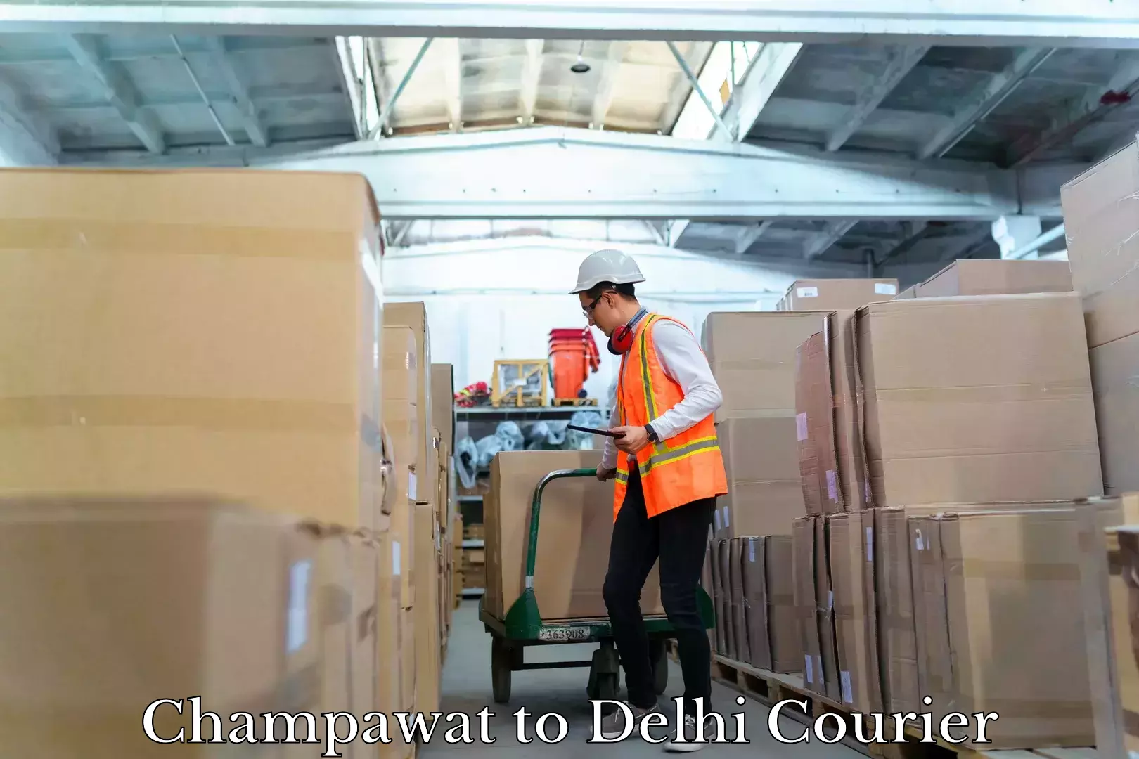 Automated shipping processes Champawat to Sansad Marg