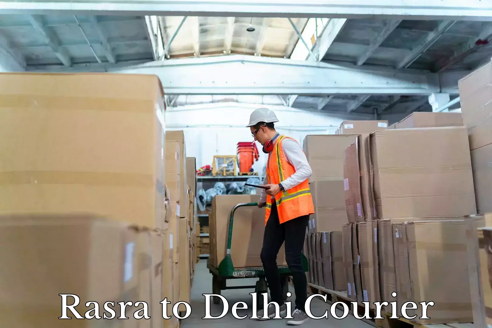 Weekend courier service Rasra to Delhi