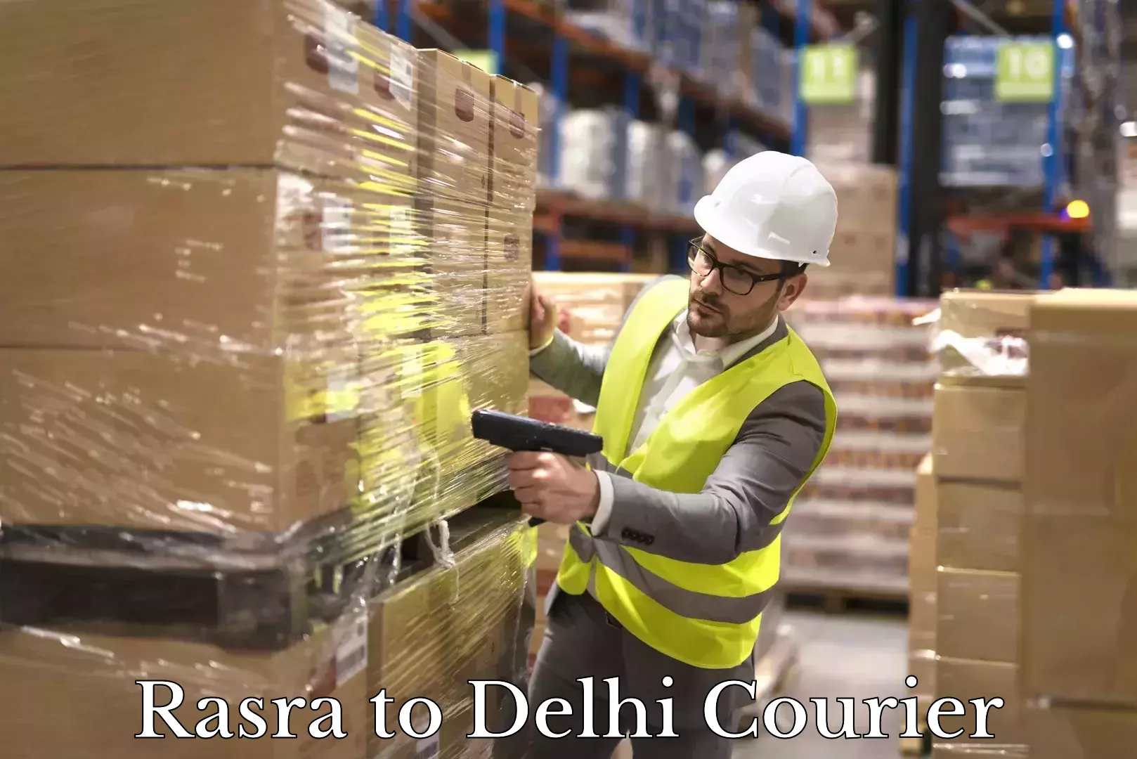 Global parcel delivery Rasra to Delhi