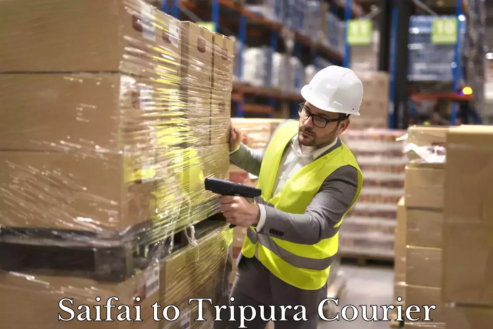 Expedited shipping methods Saifai to Tripura