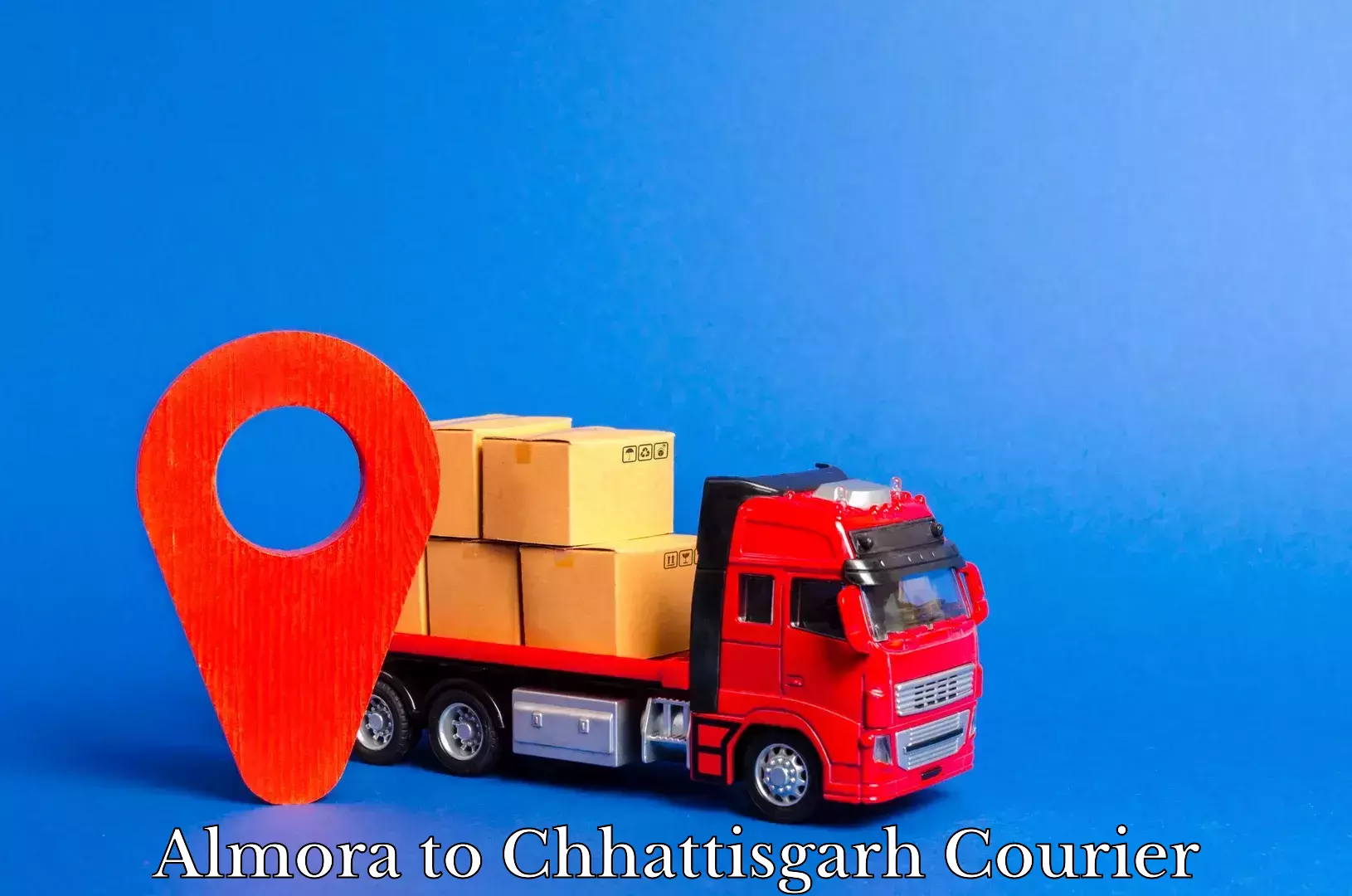 Express delivery capabilities Almora to Chhattisgarh