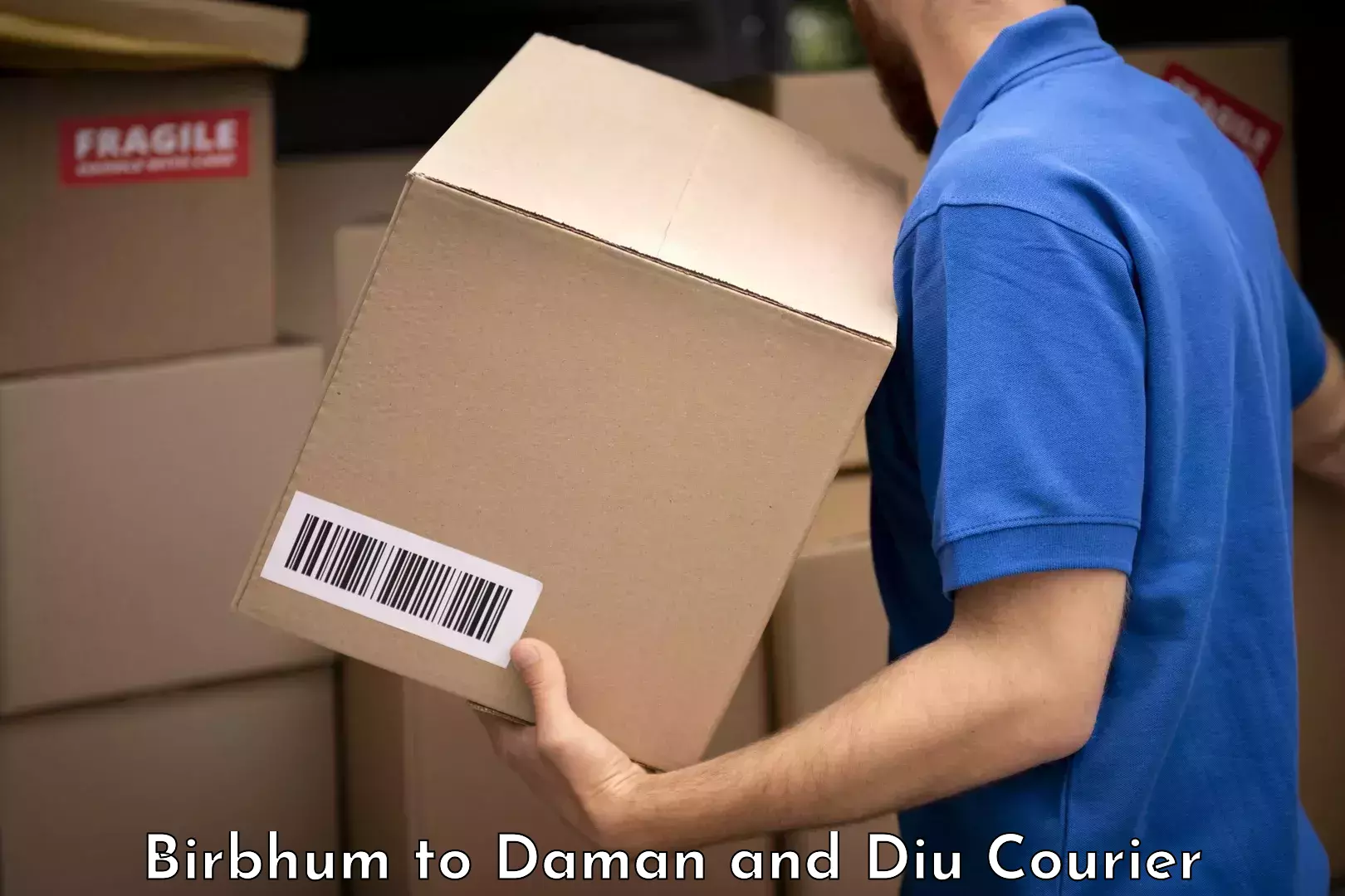 Luggage shipment specialists Birbhum to Daman and Diu